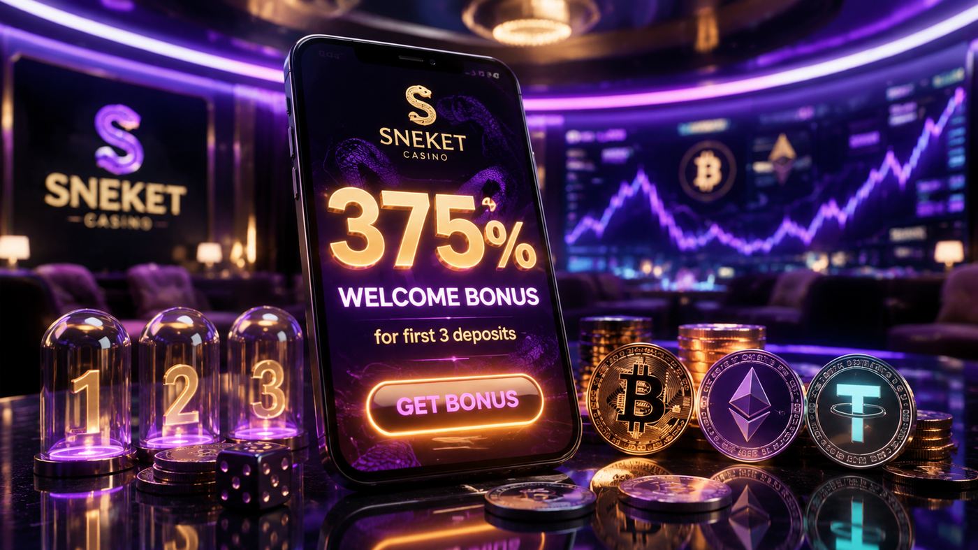 Sneket welcome bonus — +375% over 3 deposits