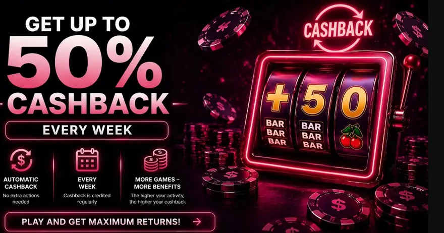 Sneket weekly cashback — up to 50% credited automatically