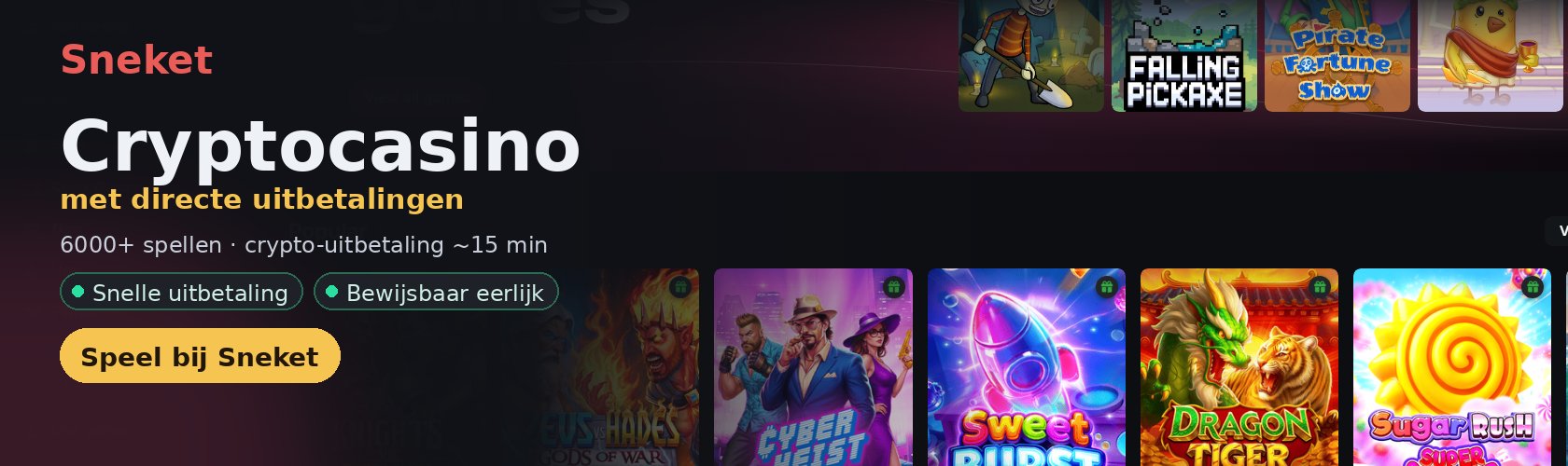 Sneket casino — 6000+ spellen en crypto-uitbetalingen