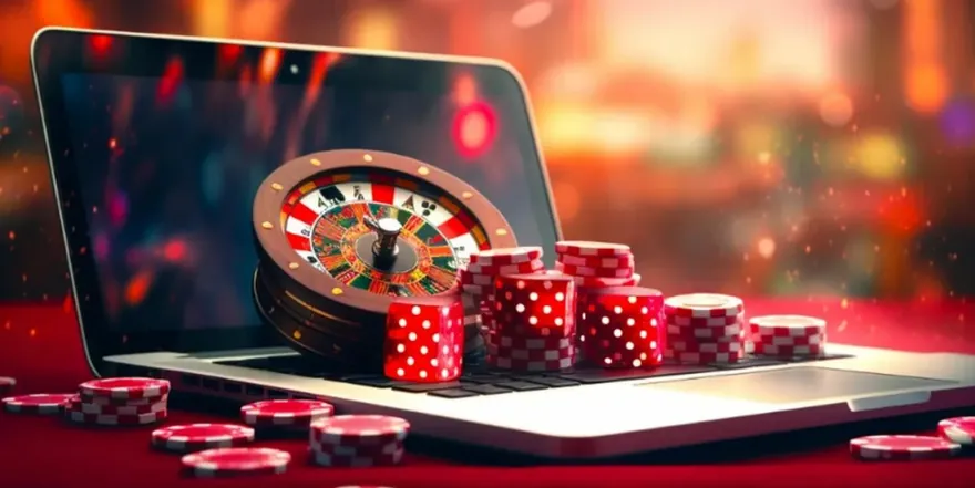 Online roulette at Sneket on a laptop